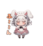 癒やし爆発♡もふもふウサ耳ちゃん（個別スタンプ：21）