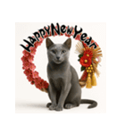 毎年使える♡ロシアンブルーの年末年始（個別スタンプ：9）