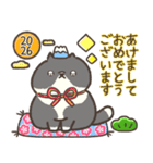 ☆とろけるネコのお正月☆ハチワレ（個別スタンプ：2）