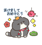 ☆とろけるネコのお正月☆ハチワレ（個別スタンプ：4）