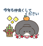 ☆とろけるネコのお正月☆ハチワレ（個別スタンプ：13）