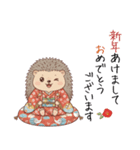 ほっこりハリネズミのお正月スタンプ⭐︎（個別スタンプ：1）