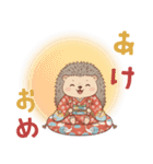 ほっこりハリネズミのお正月スタンプ⭐︎（個別スタンプ：3）
