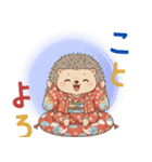 ほっこりハリネズミのお正月スタンプ⭐︎（個別スタンプ：4）