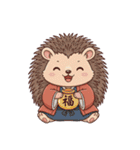 ほっこりハリネズミのお正月スタンプ⭐︎（個別スタンプ：40）