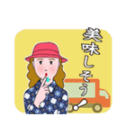 キッチンカー シリーズ 赤いキッチンカー（個別スタンプ：22）