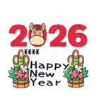 あけおめシンプルレトロ＠カスタム（個別スタンプ：17）