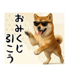 サングラスした柴犬 あけおめスタンプ（個別スタンプ：18）