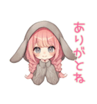 たれ耳うさぎ女子の冬★癒し（個別スタンプ：3）