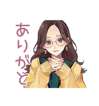 冬のメガネガール★ガーリー（個別スタンプ：3）
