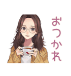 冬のメガネガール★ガーリー（個別スタンプ：8）