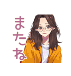 冬のメガネガール★ガーリー（個別スタンプ：14）