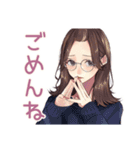 冬のメガネガール★ガーリー（個別スタンプ：17）