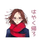 冬のメガネガール★ガーリー（個別スタンプ：25）