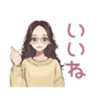 冬のメガネガール★ガーリー（個別スタンプ：26）
