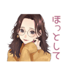 冬のメガネガール★ガーリー（個別スタンプ：32）