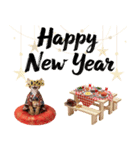 ソマリ子猫！華やかお正月あいさつスタンプ（個別スタンプ：8）