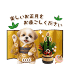 名入れ☆癒しシーズーの毎年使える年賀状（個別スタンプ：15）