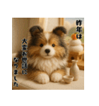 シェルティのふわもこ午年♡年末年始ご挨拶（個別スタンプ：4）