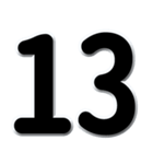 数字「1～40」黒文字 N（個別スタンプ：13）