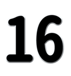 数字「1～40」黒文字 N（個別スタンプ：16）