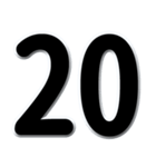 数字「1～40」黒文字 N（個別スタンプ：20）