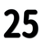 数字「1～40」黒文字 N（個別スタンプ：25）