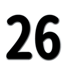 数字「1～40」黒文字 N（個別スタンプ：26）