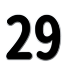 数字「1～40」黒文字 N（個別スタンプ：29）