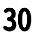 数字「1～40」黒文字 N（個別スタンプ：30）