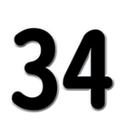 数字「1～40」黒文字 N（個別スタンプ：34）