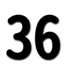 数字「1～40」黒文字 N（個別スタンプ：36）