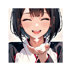 [LINEスタンプ] 笑顔で応援！やさしい女の子スタンプ002