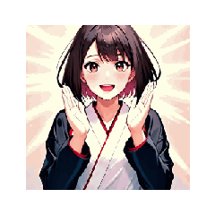 [LINEスタンプ] 笑顔で応援！やさしい女の子スタンプ