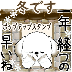 [LINEスタンプ] 飛び出す犬さん 2025 「冬」