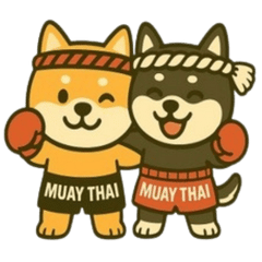 [LINEスタンプ] 仲良しムエタイ柴犬夫婦