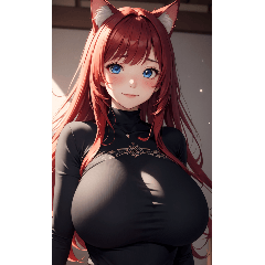 [LINEスタンプ] 赤い猫女の写真