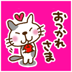 [LINEスタンプ] おおきな文字と猫いろいろ