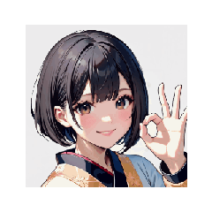 [LINEスタンプ] やさしく笑う和風ガールスタンプ