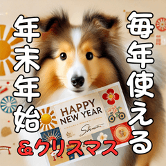 [LINEスタンプ] 【再販】毎年使えるシェルティ♡年末年始
