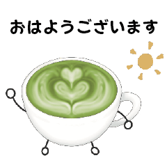 [LINEスタンプ] 抹茶ちゃん 抹茶ラテ コーヒー シンプル2