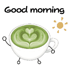 [LINEスタンプ] 抹茶ちゃんシンプルver  抹茶ラテ 英語