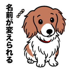 [LINEスタンプ] 名前入りダックスレッドパイボールド