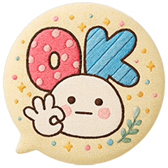 [LINEスタンプ] だいふくまるの刺繍吹き出し缶バッチ