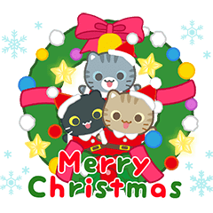 [LINEスタンプ] 動く！冬 3びきのこねこ♪