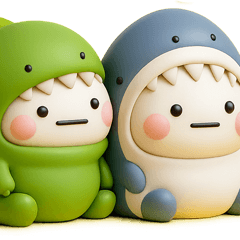 [LINEスタンプ] ず～っと使える♡さめと恐竜のスタンプ