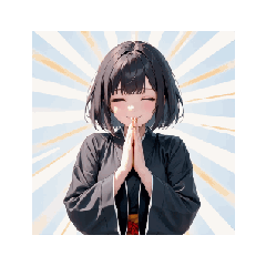 [LINEスタンプ] かっこかわいい黒和服女子スタンプ