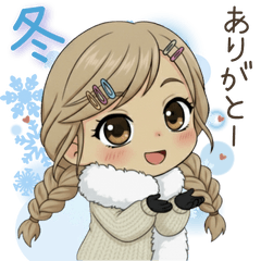 [LINEスタンプ] 学生ガール♡冬と年末年始も使える！