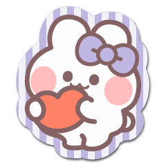 [LINEスタンプ] シール風うしゃぎ！！2紫色