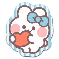 [LINEスタンプ] シール風うしゃぎ！！2水色